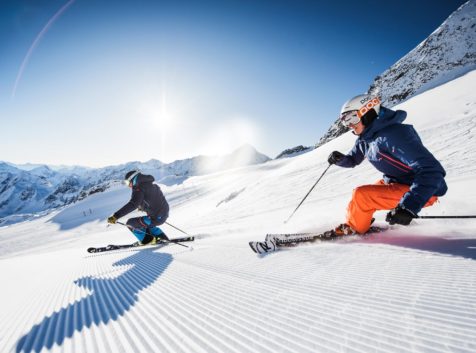 Stubaier-Gletscher, Skifahrer am Stubaier-Gletscher