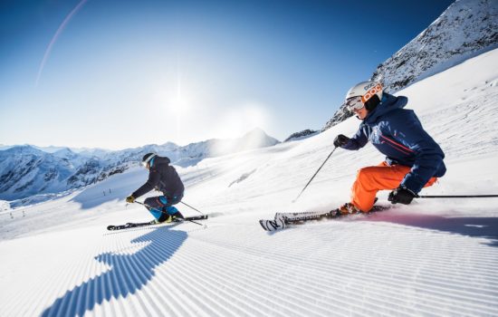 Stubaier-Gletscher, Skifahrer am Stubaier-Gletscher